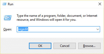 دستور regedit را اجرا کنید